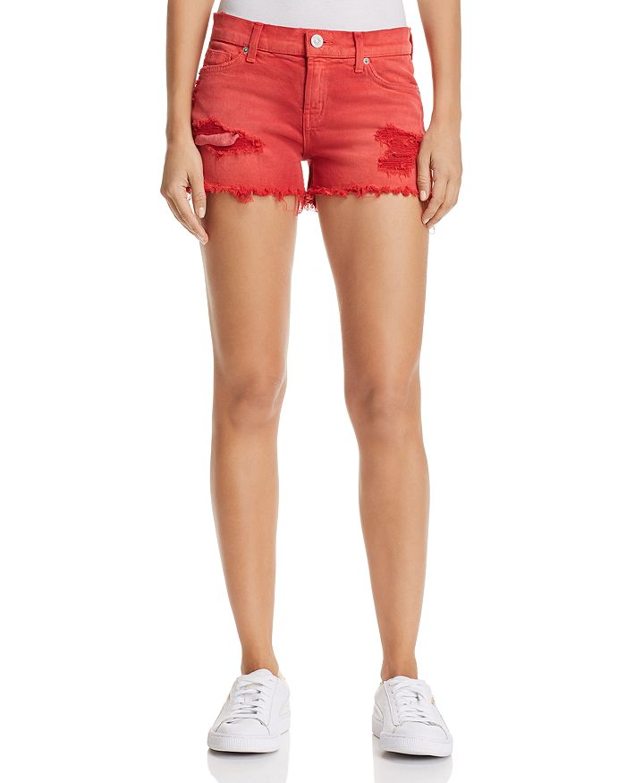 Hudson Kenzie Cutoff Denim Shorts in Red Alert Bloomingdale s