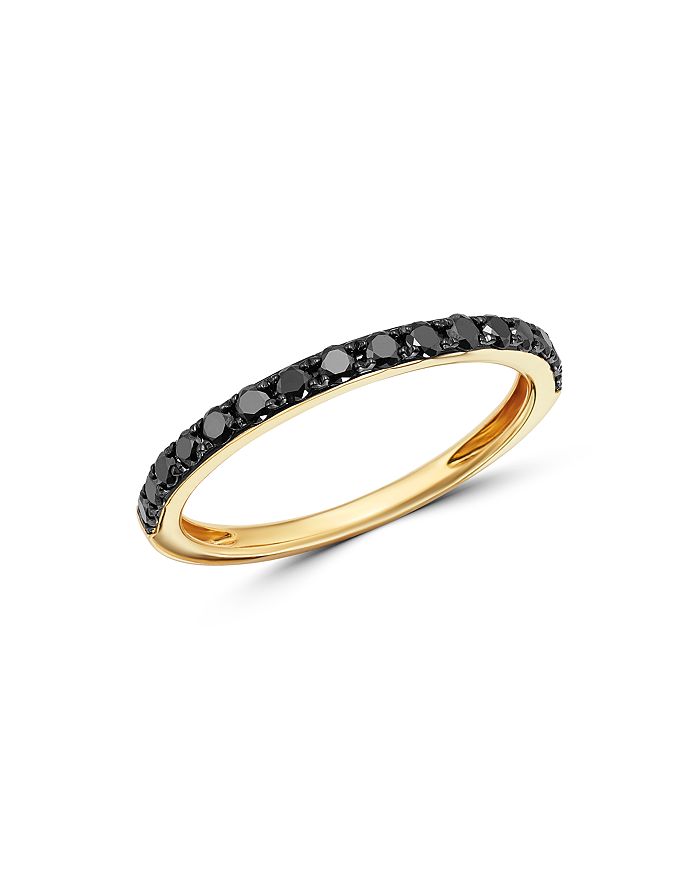 Bloomingdale's Black Diamond Stacking Ring In 14k Yellow Gold, 0.33 Ct. T.w. - 100% Exclusive In Black/gold