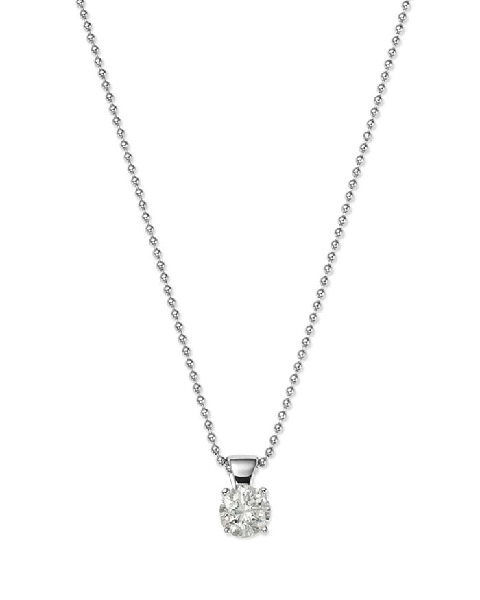 Bloomingdale's Diamond Solitaire Pendant In 18k White Gold, 0.50 Ct. T.w. - 100% Exclusive