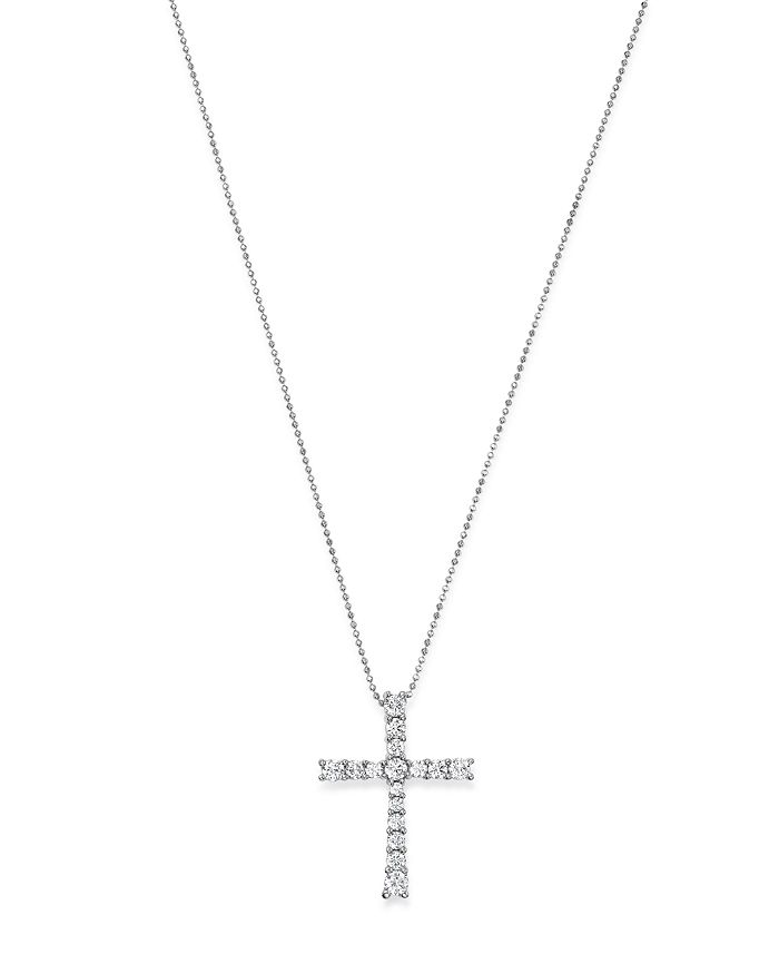 Bloomingdale's Diamond Cross Pendant In 14k White Gold, 1.0 Ct. T.w.