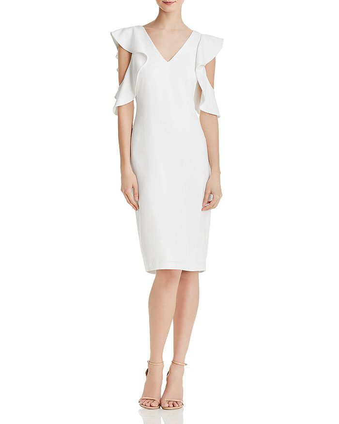 Laundry by Shelli Segal Ruffled Cold-Shoulder Dress | Bloomingdale's