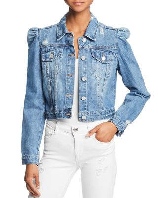 jean jacket with puffy shoulders