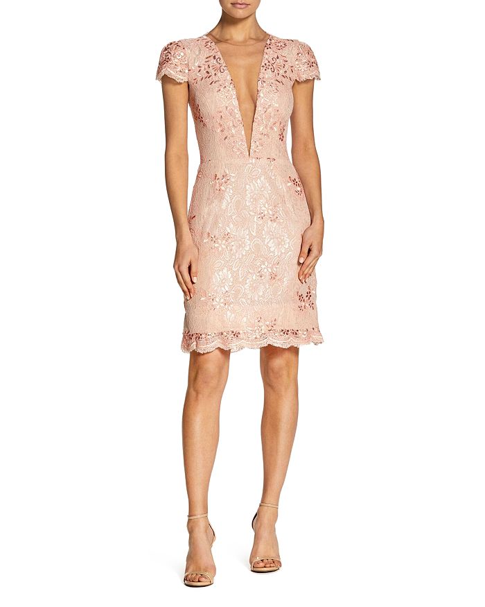 Dress the Population Cecilia Illusion Plunge Dress | Bloomingdale's
