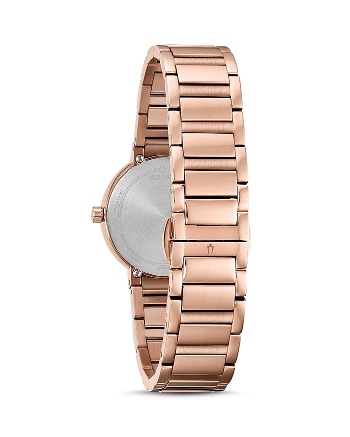Shop Bulova Modern Diamond Dial Watch, 30mm In Rose Gold