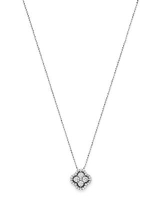 Diamond Cluster Pendant Necklace in 14K White Gold, .75 tcw&nbsp;