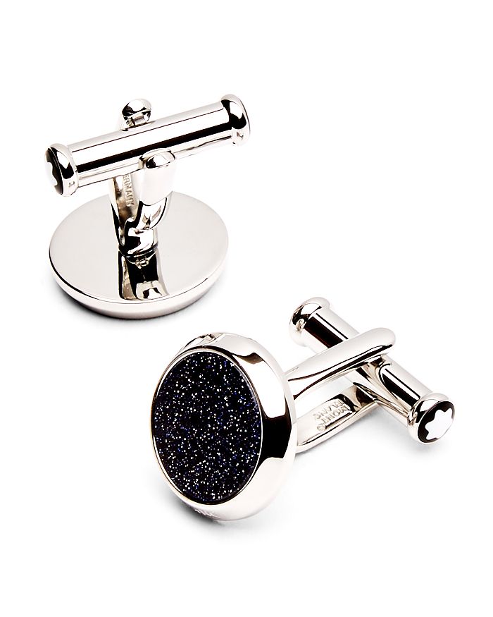 Montblanc Blue Goldstone Round Cufflinks | Bloomingdale's