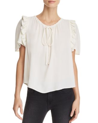 FRAME Ruffle-Sleeve Top | Bloomingdale's