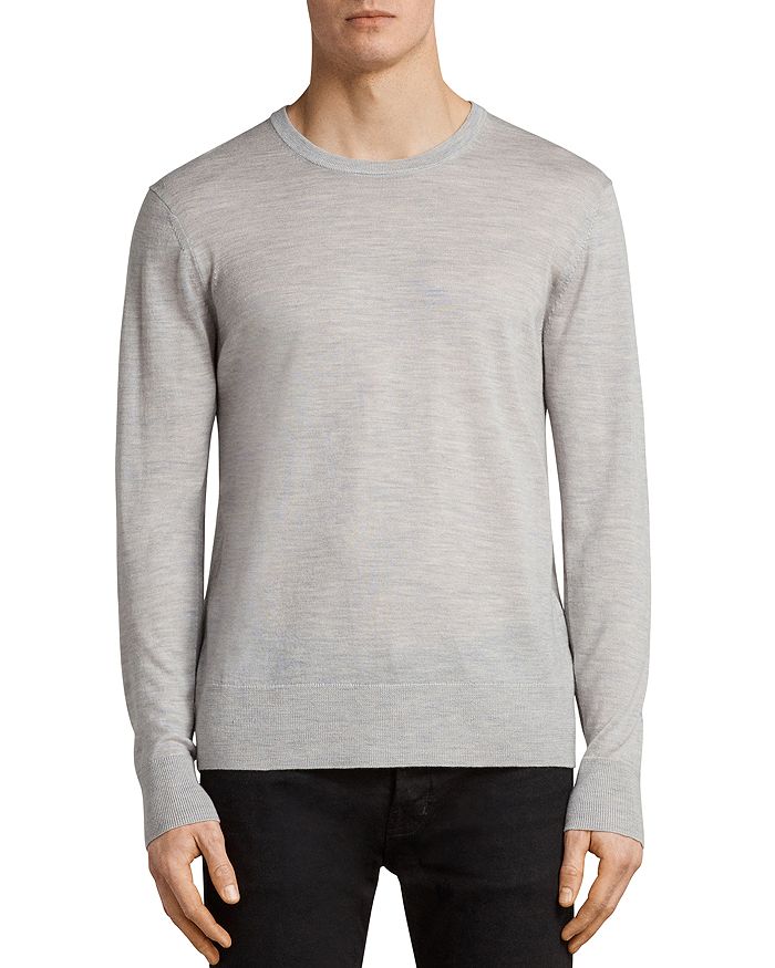 Allsaints Lang Merino Sweater In Light Gray Marl