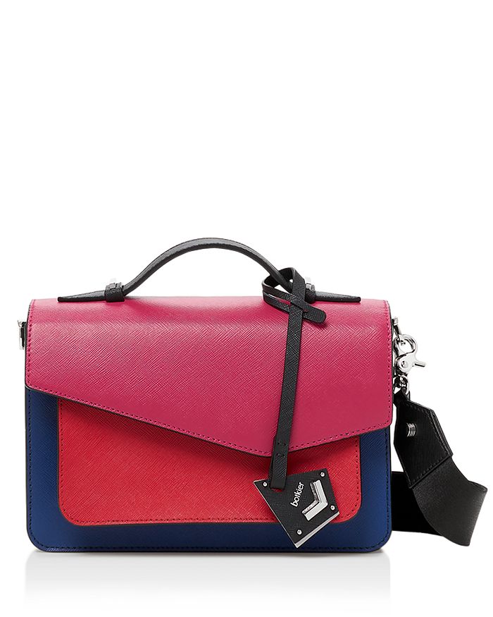 Botkier Cobble Hill Colour-block Leather Crossbody In Pink/silver