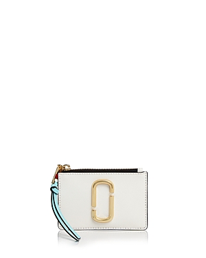 Marc Jacobs Snapshot Color-block Textured-leather Wallet In Porcelain Multi/gold