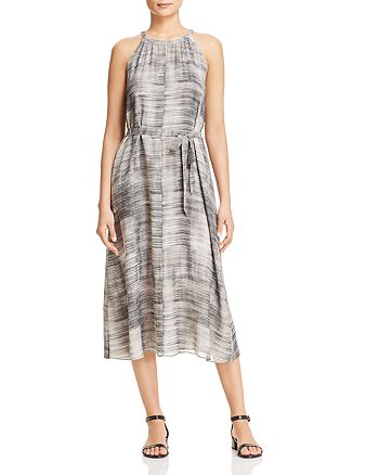 Eileen Fisher Sleeveless Brushstroke-Print Silk Dress | Bloomingdale's