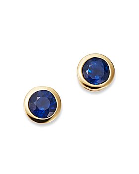 Bloomingdale's - Sapphire Bezel Stud Earrings in 14K Yellow Gold - 100% Exclusive 