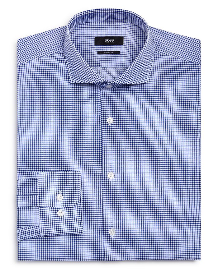 BOSS Micro Grid Regular Fit Dress Shirt | Bloomingdale's
