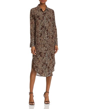 anine bing chelsea silk shirt dress