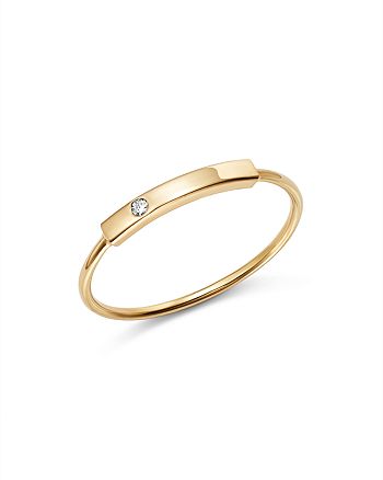 Zoë Chicco 14K Yellow Gold Horizontal Diamond Bar Ring | Bloomingdale's