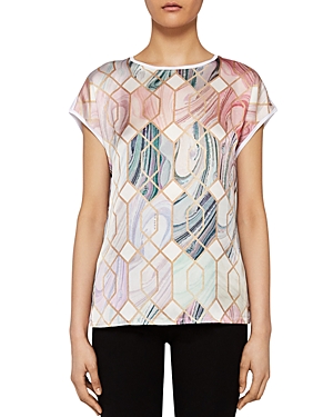 TED BAKER RELLI SEA OF CLOUDS PRINTED-FRONT TEE,WH8W-GW4P-RELLI