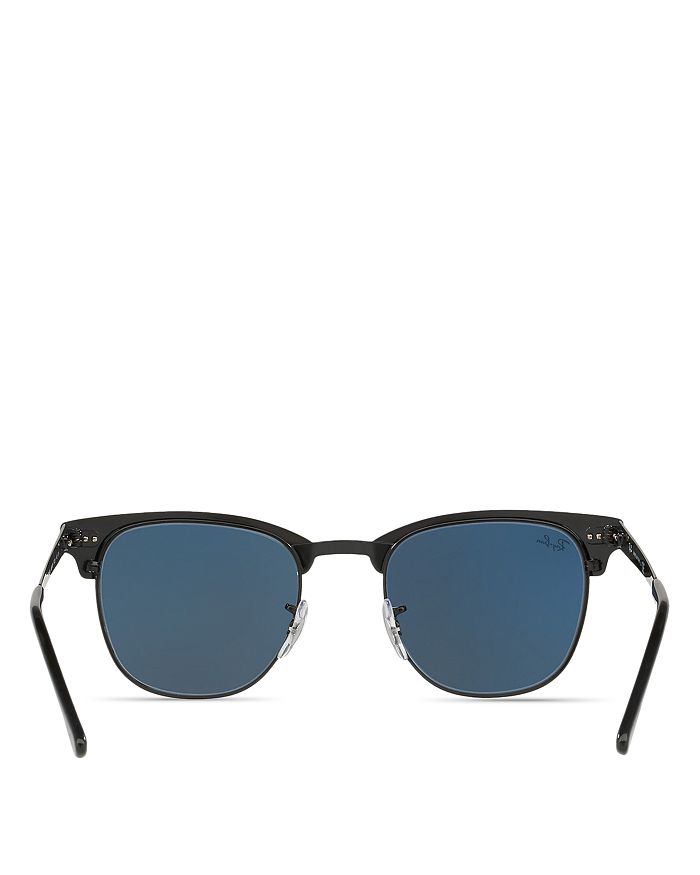 Shop Ray Ban Ray-ban Metal Clubmaster Sunglasses, 51mm In Shiny Black