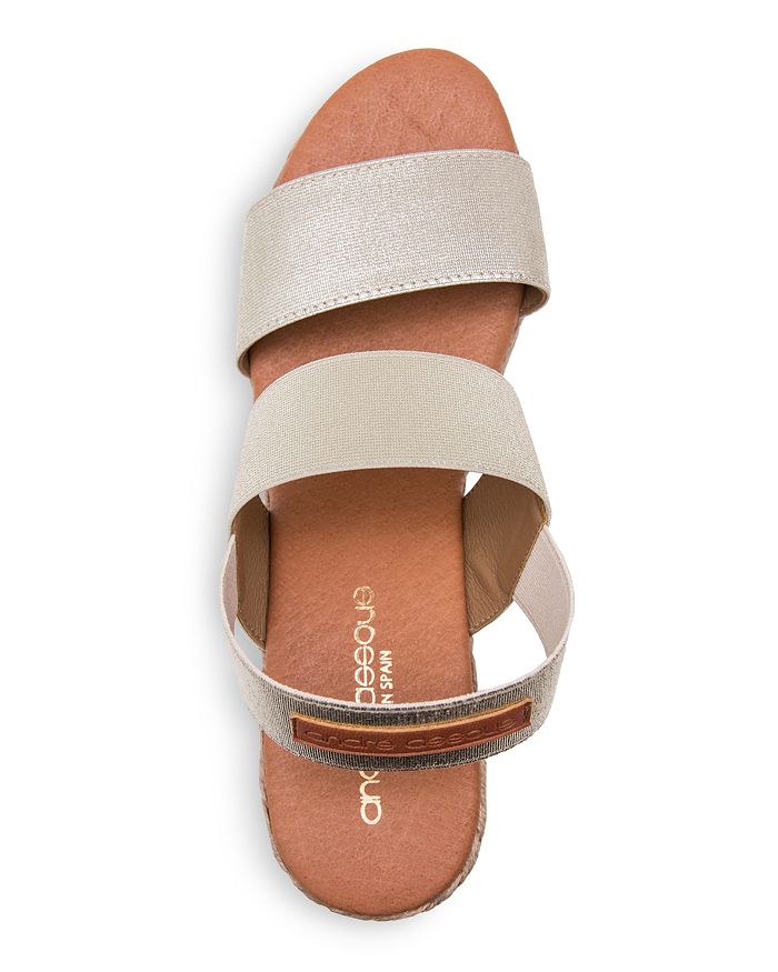 Andre Assous Allison Wedge Espadrille Sandal In Platino
