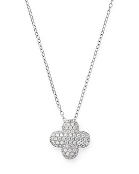 Bloomingdale's - Diamond Clover Pendant Necklace in 14K White Gold, 0.50 ct. t.w. - 100% Exclusive