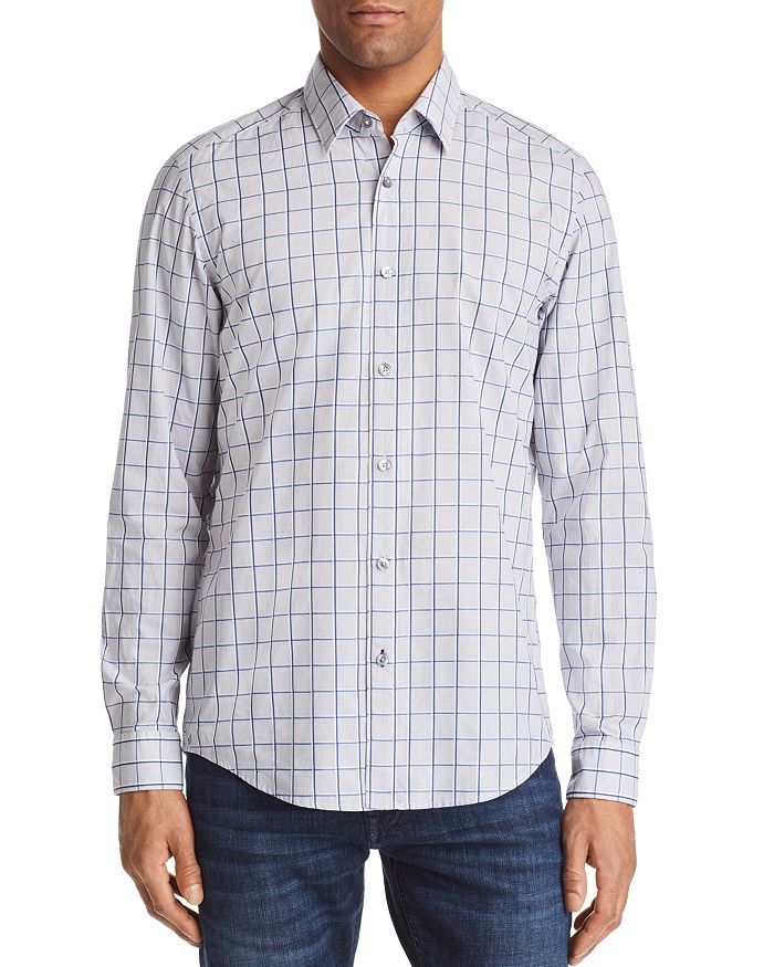 BOSS Lukas Grid Regular Fit Button-Down Shirt | Bloomingdale's