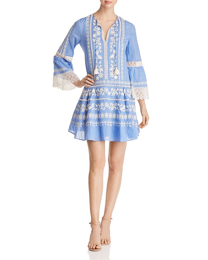 Tory Burch Gabriella Embroidered Striped Dress Bloomingdale s