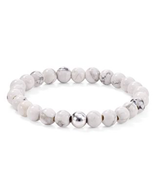 Sterling Silver & Stone Beaded Stretch Bracelet - Exclusive