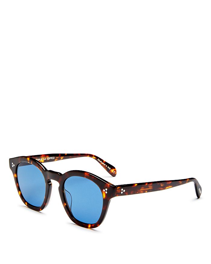Shop Oliver Peoples Boudreau Round Sunglasses, 48mm In Tortoise/blue