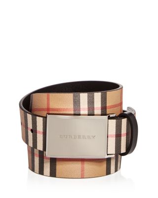 burberry vintage check leather belt