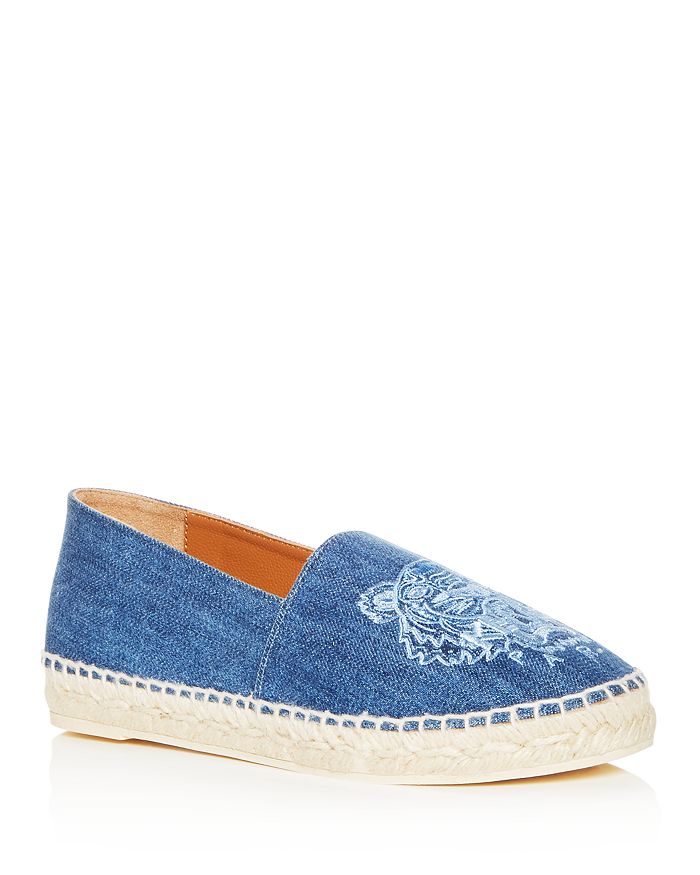 Kenzo Women's Classic Tiger Embroidered Denim Espadrille Bloomingdale's