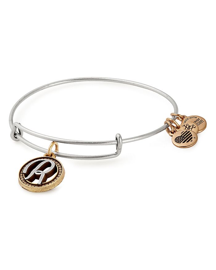 Alex And Ani Initial Two-tone Expandable Bracelet In Silver/r