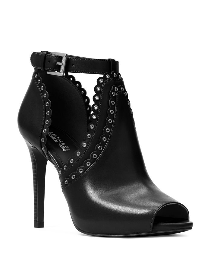 MICHAEL Michael Kors Women s Jesse Leather Peep Toe Booties