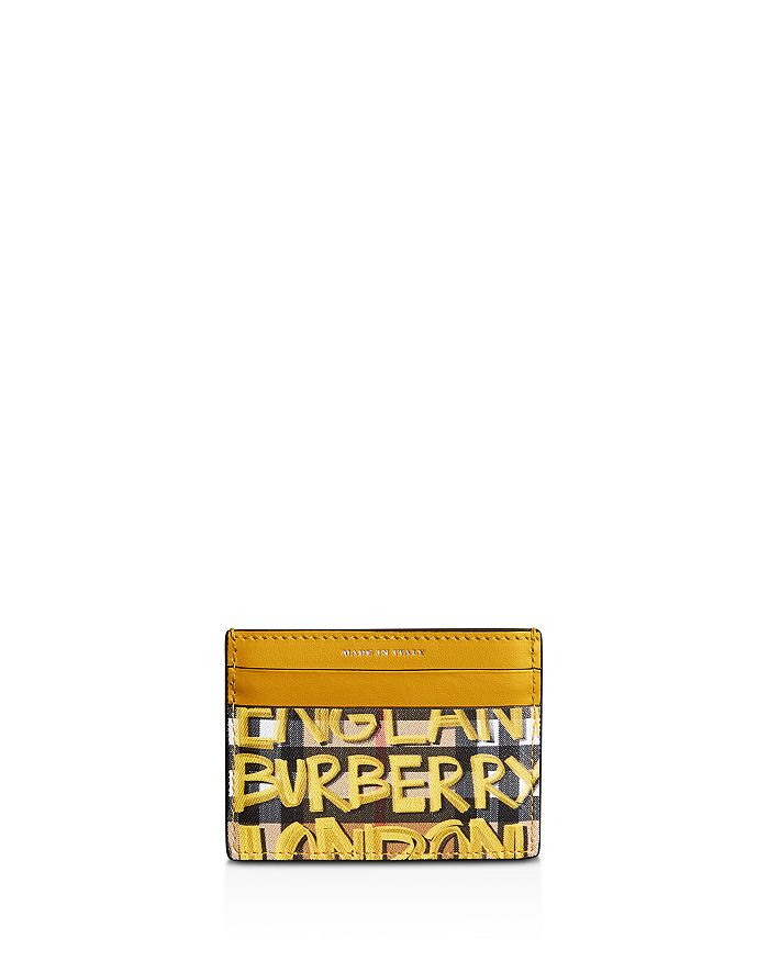 Burberry Graffiti Check Leather Card Case Bloomingdale s