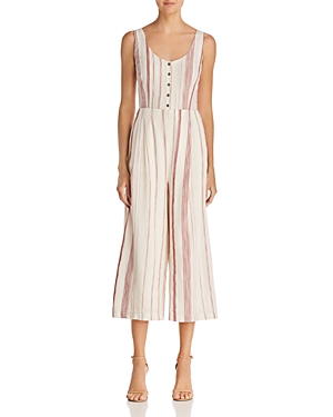 LOST AND WANDER LOST + WANDER MARIANA STRIPED CROPPED WIDE-LEG JUMPSUIT,LRB70380-1