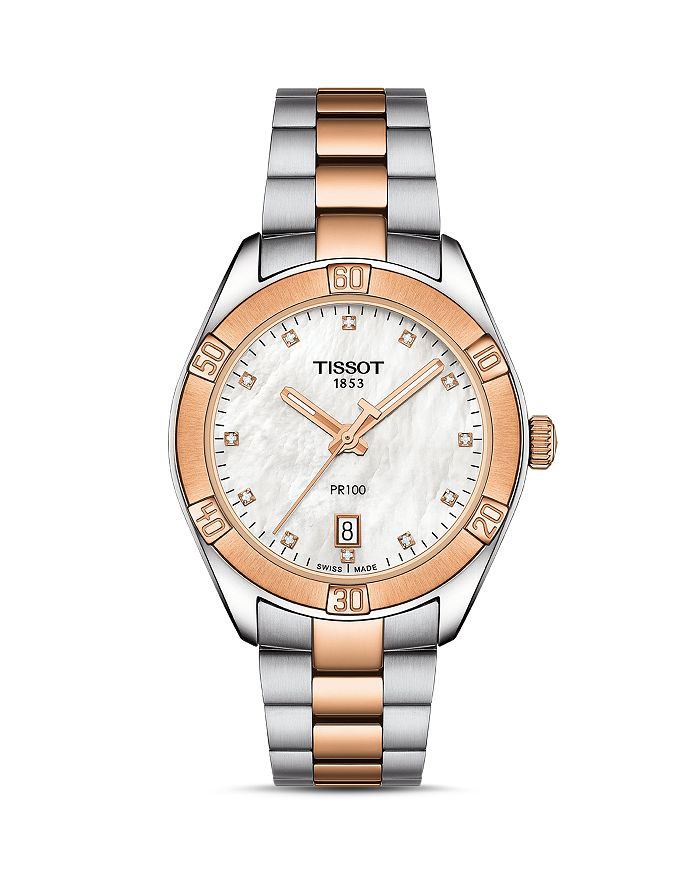 Tissot T-classic Pr 100 Bracelet Watch In White/multi