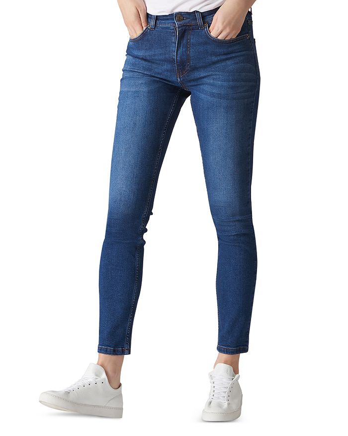 WHISTLES HIGH RISE SKINNY JEANS IN BLUE,27967