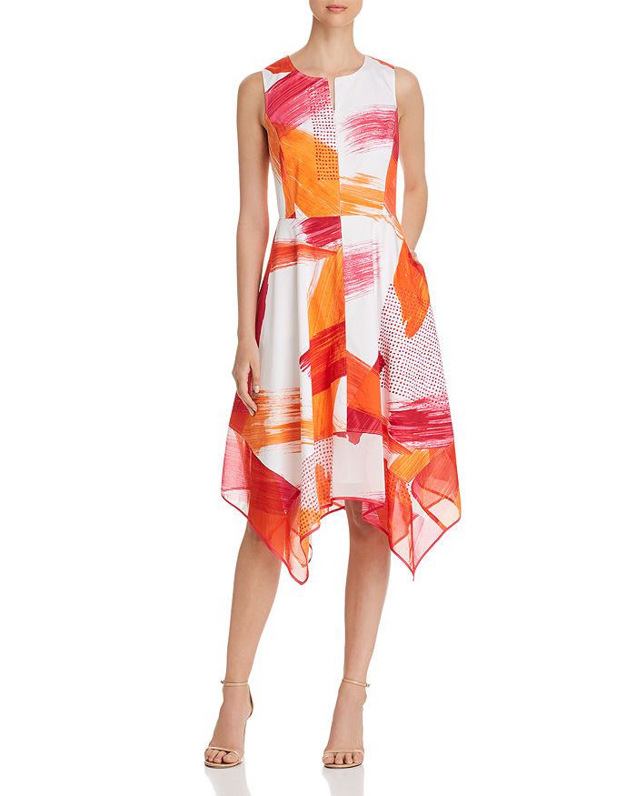Donna Karan Abstract Handkerchief Hem Dress Bloomingdale s