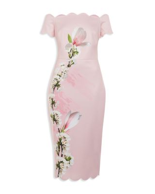 ted baker off shoulder dress Ted Baker London Pale Blue Floral Lauraen Off Shoulder Dress Ted Baker   Style Exchange Boutique PGH