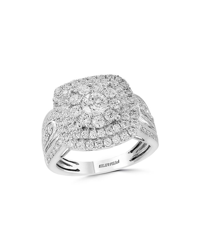 Bloomingdale's Diamond Cluster Ring In 14k White Gold, 1.85 Ct. T.w. - 100% Exclusive