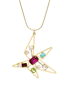 RJ GRAZIANO ABSTRACT STAR PENDANT NECKLACE, 28,BS510