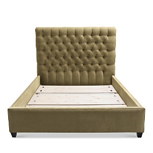 Bloomingdale's Artisan Collection Spencer Tufted Upholstery Queen Bed In Vance Mustard