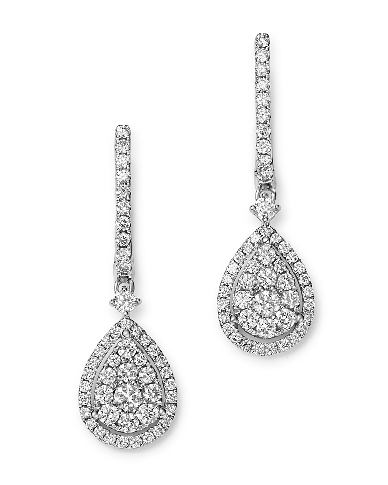 Bloomingdale's Diamond Teardrop Earrings In 14k White Gold, 1.0 Ct. T. W. - Exclusive In White