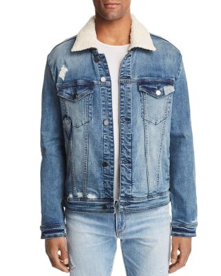 faux shearling denim trucker jacket