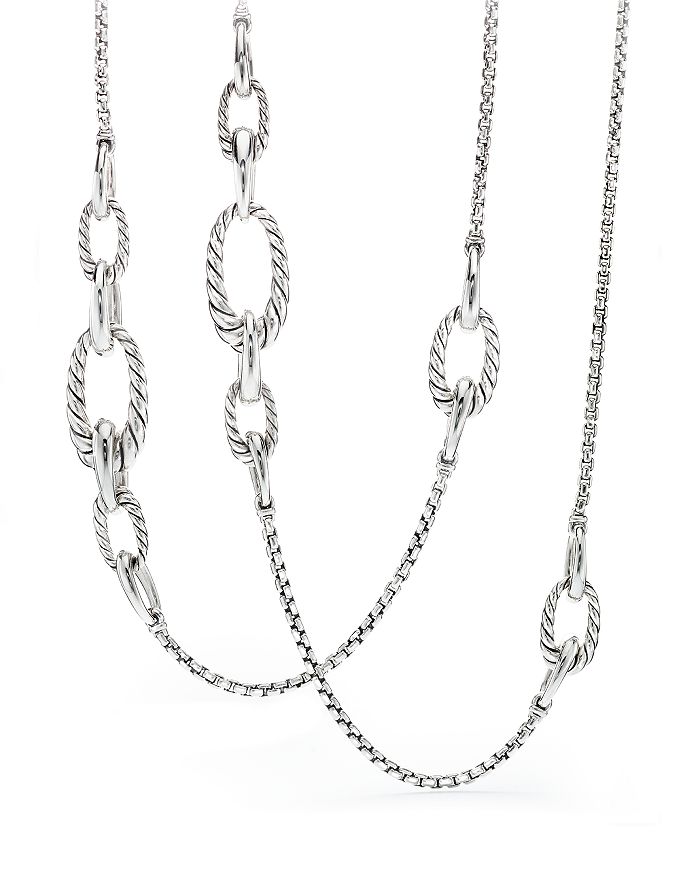 DAVID YURMAN PURE FORM CHAIN STATION NECKLACE,N13787 SS36