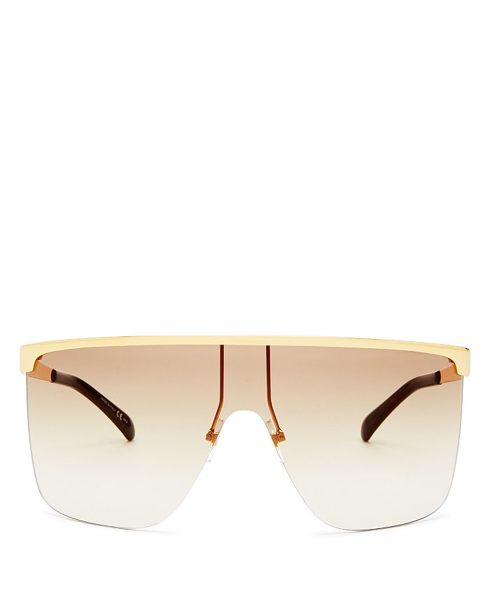 Givenchy Women's Mirrored Flat Top Rimless Shield Sunglasses, 162mm In Gold/brown