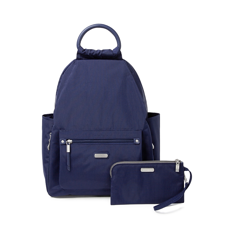Baggallini Classic All Day Backpack With Rfid Phone Wristlet In Navy