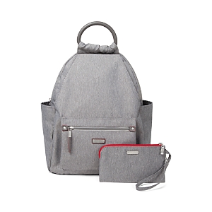 Baggallini Classic All Day Backpack With Rfid Phone Wristlet In Sterling Shimmer