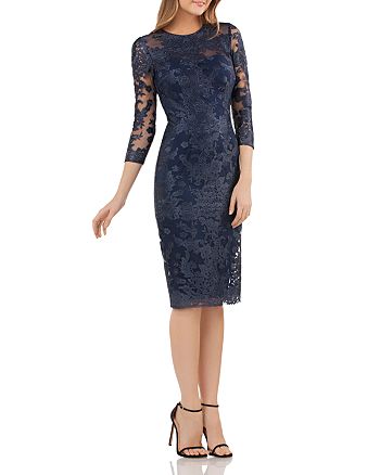 JS Collections Embroidered Lace Dress | Bloomingdale's