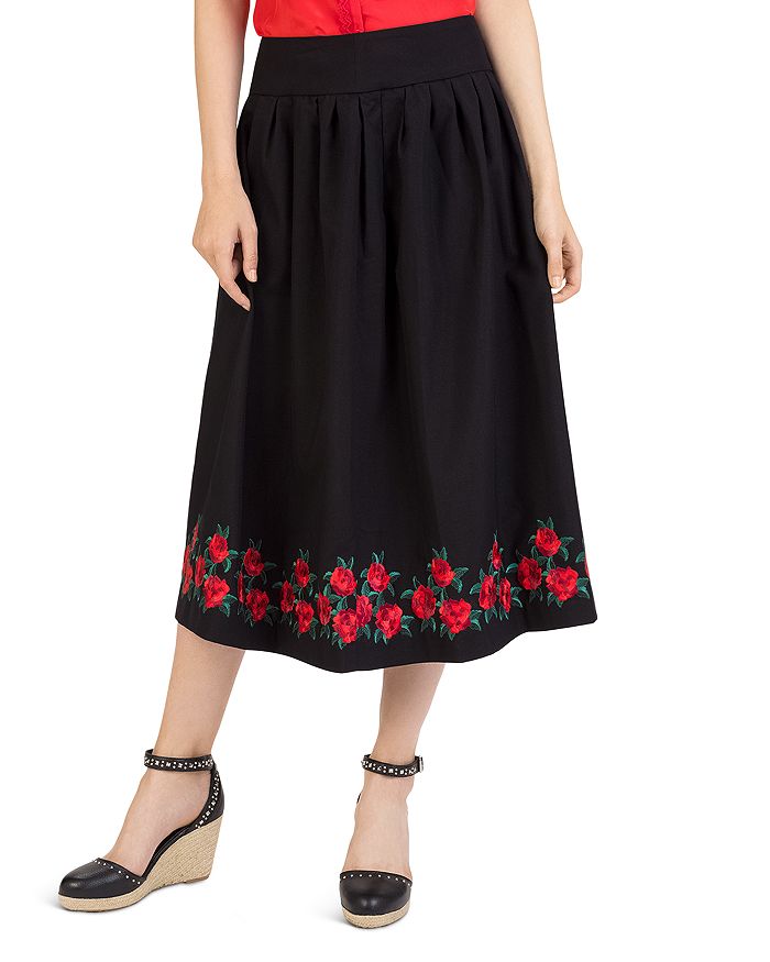 The Kooples
 Floral Silk Midi Skirt main image 1