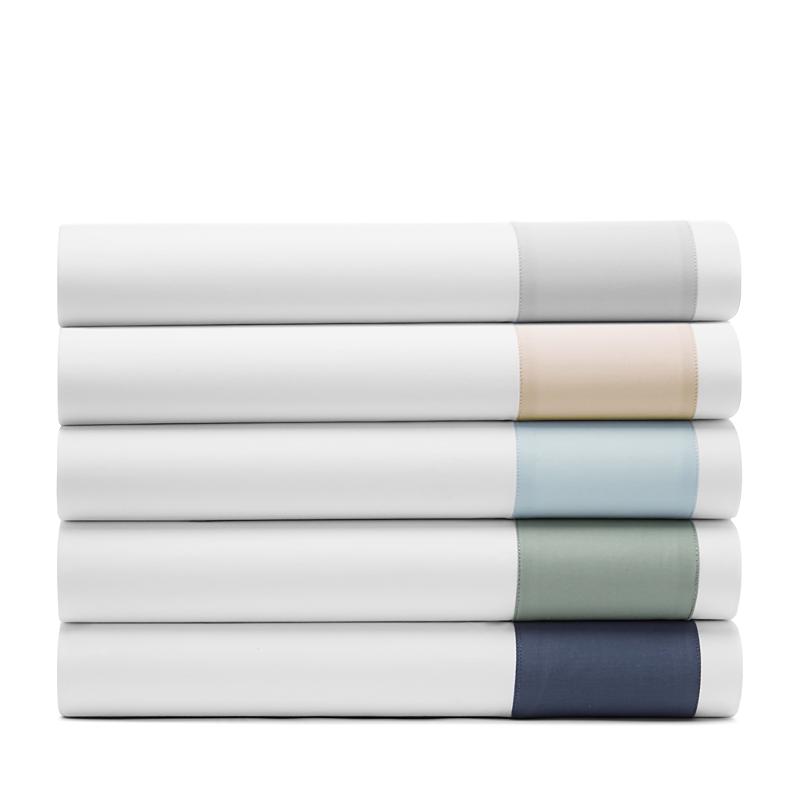 Sferra Casida Flat Sheet, Full/queen In White/lunar