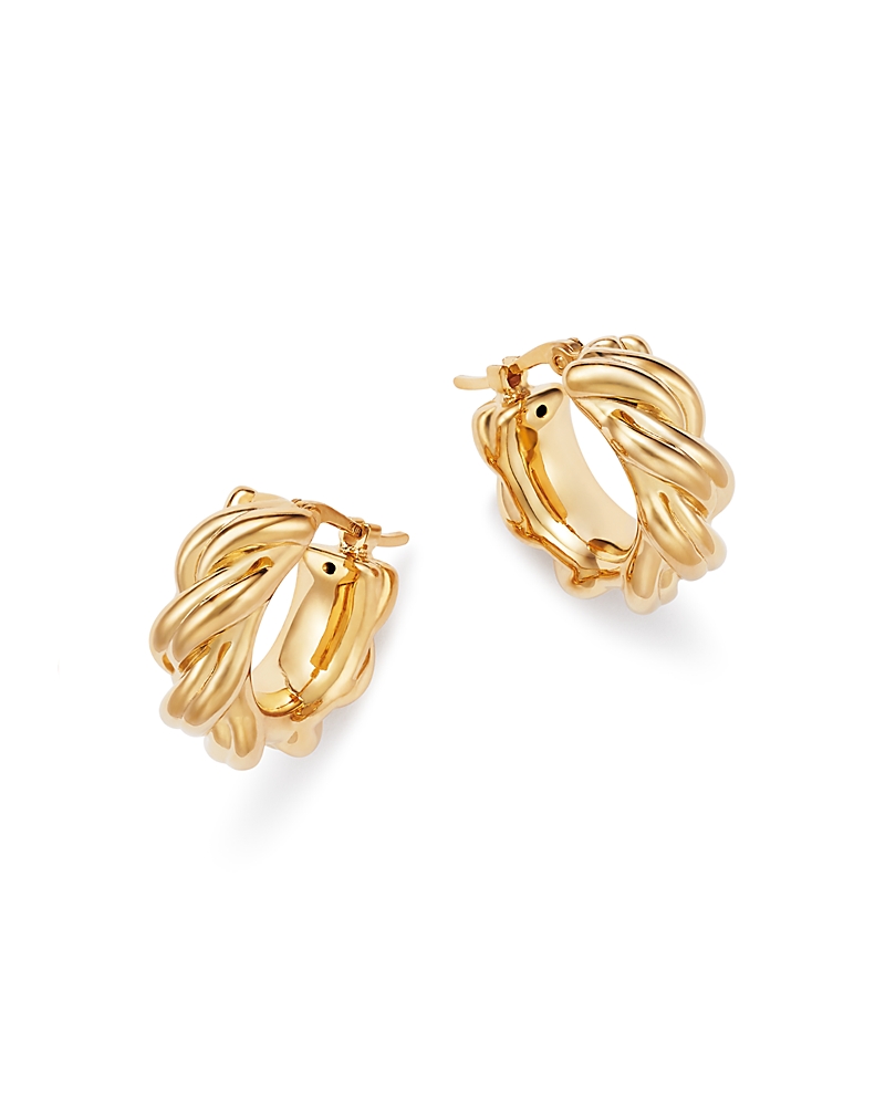 Bloomingdale's Fine Collection Knotted Small Hoop Earrings in 14K Yellow Gold